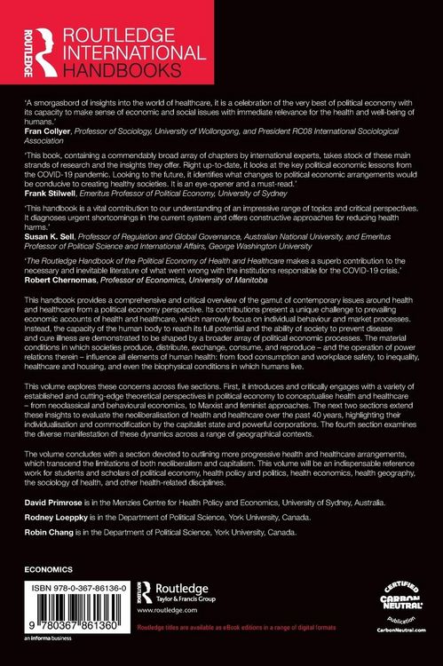 Produktbild: The Routledge Handbook of the Political Economy of Health and Healthcare