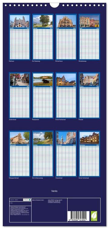 Produktbild: Familienplaner 2027 - Venlo mit 5 Spalten (Wandkalender, 21 x 45 cm) CALVENDO