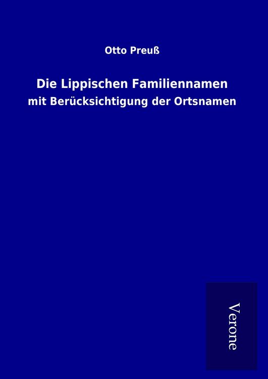 Produktbild: Die Lippischen Familiennamen