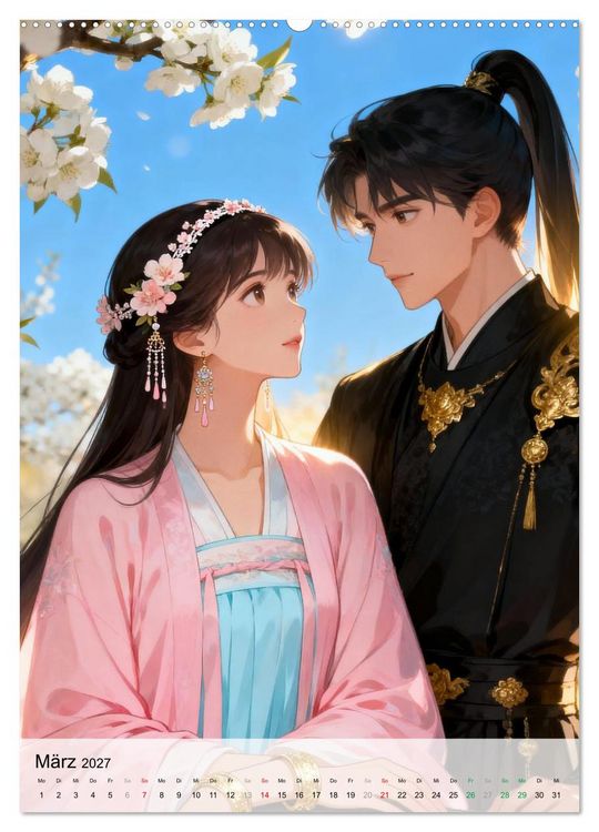 Produktbild: Hanfu und Herzensbande (hochwertiger Premium Wandkalender 2027 DIN A2 hoch), Kunstdruck in Hochglanz