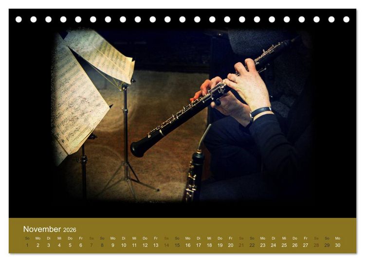 Produktbild: Klangbilder Instrumental-KUNST (Tischkalender 2026 DIN A5 quer), CALVENDO Monatskalender