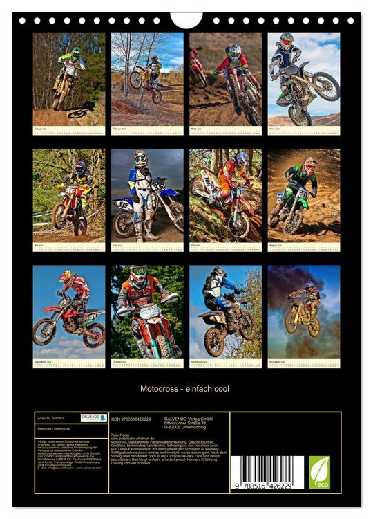 Produktbild: Motocross - einfach cool (Wandkalender 2026 DIN A4 hoch), CALVENDO Monatskalender