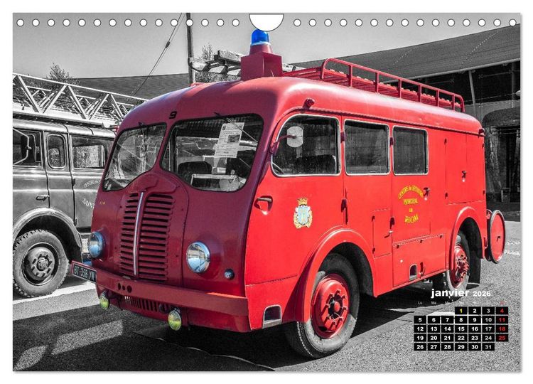 Produktbild: V&Eacute;HICULES de POMPIERS VINTAGE (Calendrier mural 2026 DIN A4 vertical), CALVENDO calendrier mensuel