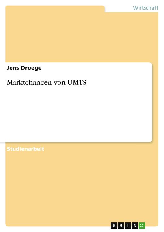 Produktbild: Marktchancen von UMTS