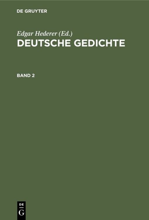 Produktbild: Deutsche Gedichte. Band 2