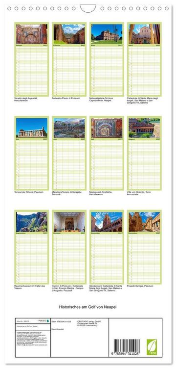 Produktbild: Familienplaner 2027 - Historisches am Golf von Neapel mit 5 Spalten (Wandkalender, 21 x 45 cm) CALVENDO