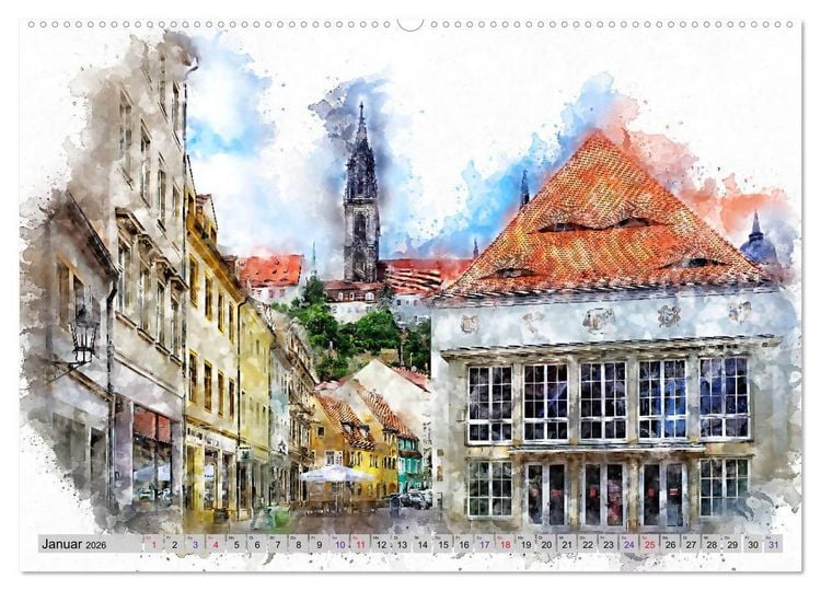 Produktbild: Malerisches Mei&szlig;en (hochwertiger Premium Wandkalender 2026 DIN A2 quer), Kunstdruck in Hochglanz
