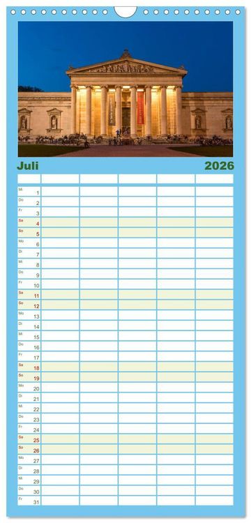 Produktbild: Familienplaner 2026 - Bayern bei Nacht mit 5 Spalten (Wandkalender, 21 x 45 cm) CALVENDO