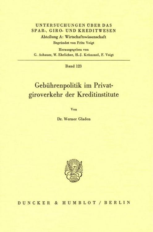 Produktbild: Geb&uuml;hrenpolitik im Privatgiroverkehr der Kreditinstitute.