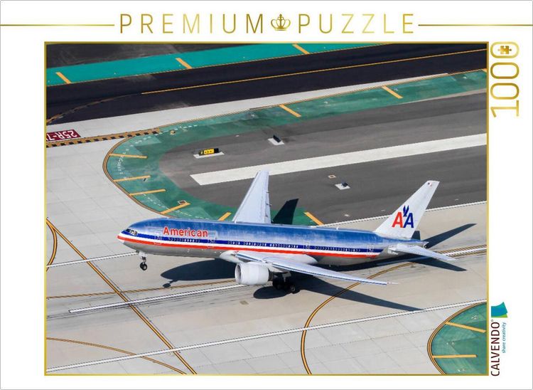 Produktbild: CALVENDO Puzzle American Airlines Boeing 777-200 Los Angeles, USA | 1000 Teile Lege-Gr&ouml;&szlig;e 64x48cm Foto-Puzzle f&uuml;r gl&uuml;ckliche Stunden