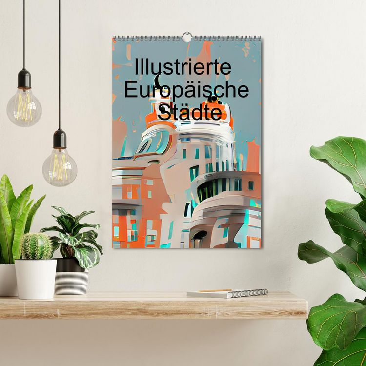 Produktbild: Illustrierte Europ&auml;ische St&auml;dte (Wandkalender 2026 DIN A3 hoch), CALVENDO Monatskalender