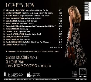 Produktbild: Love's Joy - Werke f&uuml;r Violine & Orchester