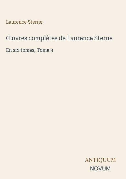 Produktbild: &iquest;uvres compl&egrave;tes de Laurence Sterne
