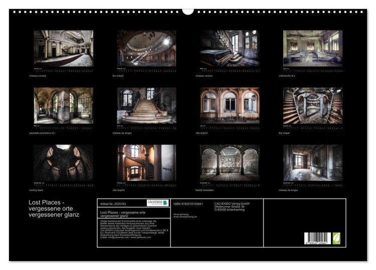 Produktbild: Lost Places - vergessene orte vergessener glanz (Wandkalender 2026 DIN A2 quer), CALVENDO Monatskalender