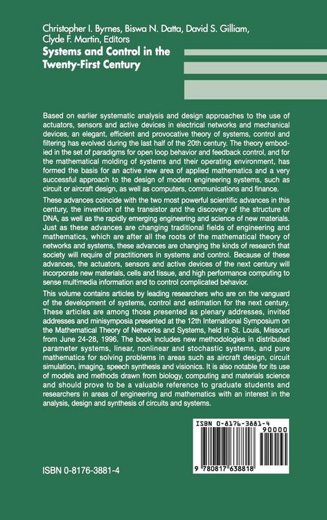 Produktbild: Systems and Control in the Twenty-First Century
