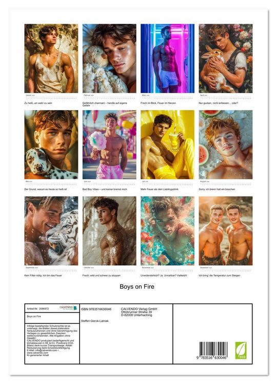 Produktbild: Boys on Fire (Wandkalender 2026 DIN A3 hoch), CALVENDO Monatskalender