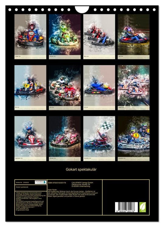 Produktbild: Gokart spektakul&auml;r (Wandkalender 2026 DIN A4 hoch), CALVENDO Monatskalender
