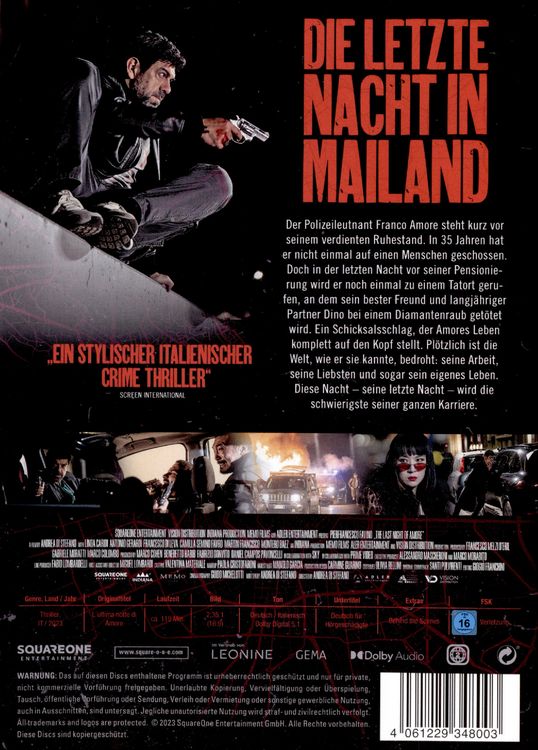 Produktbild: Die letzte Nacht in Mailand