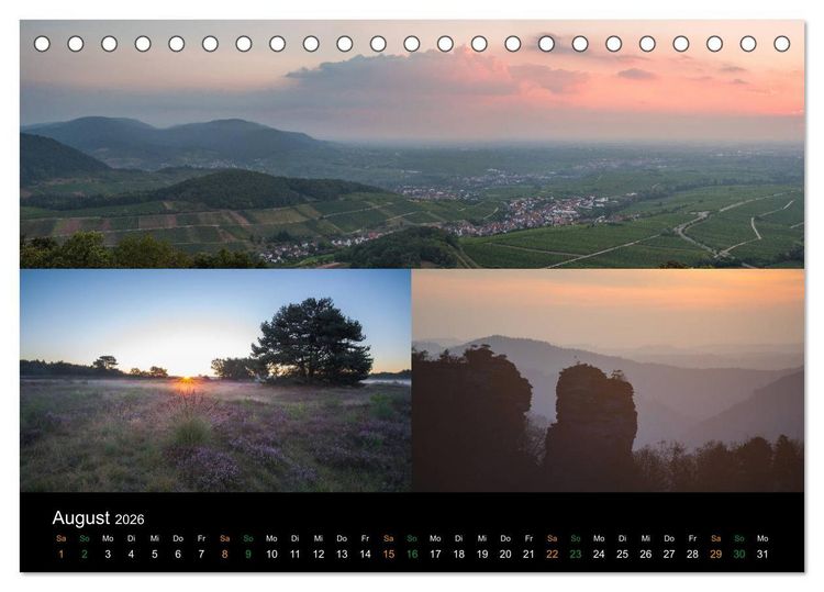 Produktbild: Atemberaubende und Emotionale Landschaften in der Pfalz (Tischkalender 2026 DIN A5 quer), CALVENDO Monatskalender