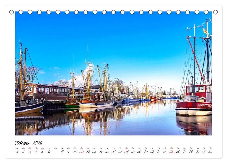 Produktbild: Fischerdorf Greetsiel (Tischkalender 2026 DIN A5 quer), CALVENDO Monatskalender