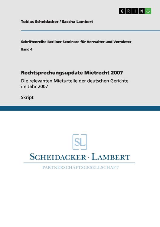 Produktbild: Rechtsprechungsupdate Mietrecht 2007