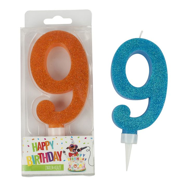 Produktbild: TRENDHAUS&reg; Zahlenkerzen Birthday Fun Glitter Maxi, 9