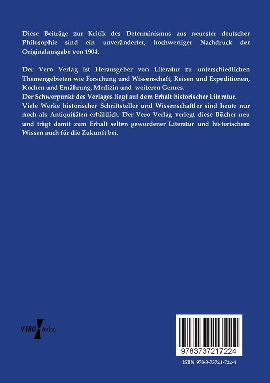 Produktbild: Beitr&auml;ge zur Kritik des Determinismus aus neuester deutscher Philosophie