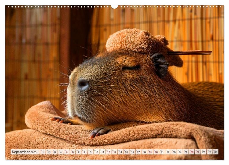 Produktbild: Capybaras im Alltag - Ein Jahr voller Abenteuer (hochwertiger Premium Wandkalender 2026 DIN A2 quer), Kunstdruck in Hochglanz
