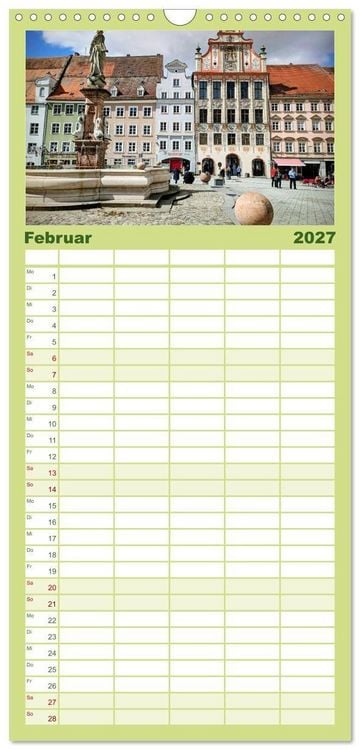 Produktbild: Familienplaner 2027 - Hier f&uuml;hle ich mich zuhause - Landsberg am Lech und Ammersee mit 5 Spalten (Wandkalender, 21 x 45 cm) CALVENDO