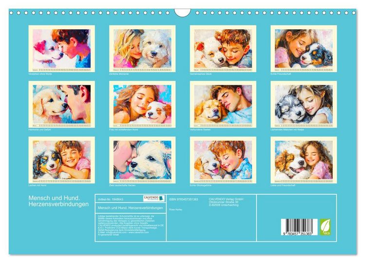 Produktbild: Mensch und Hund. Herzensverbindungen (Wandkalender 2026 DIN A3 quer), CALVENDO Monatskalender