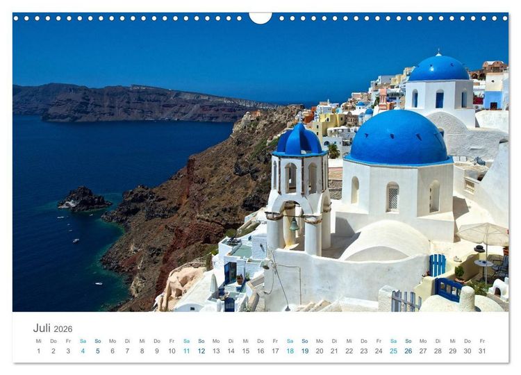 Produktbild: Santorin - Perle der Kykladen (Wandkalender 2026 DIN A3 quer), CALVENDO Monatskalender