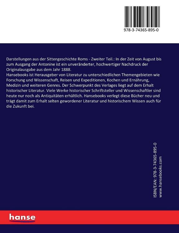 Produktbild: Darstellungen aus der Sittengeschichte Roms