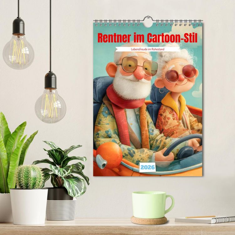Produktbild: Rentner im Cartoon-Stil - Lebensfreude im Ruhestand (Wandkalender 2026 DIN A4 hoch), CALVENDO Monatskalender