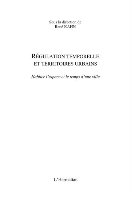 Produktbild: Regulation temporelle et territoires urbains
