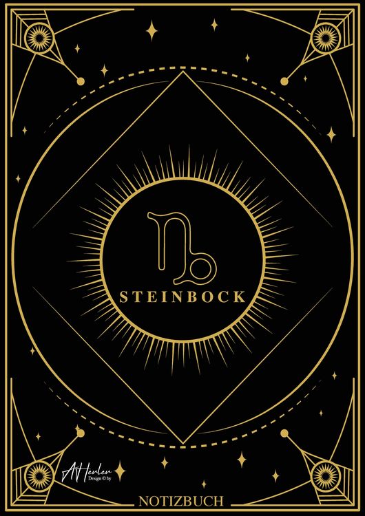 Produktbild: Edles Notizbuch Sternzeichen Steinbock | Designed by Alfred Herler