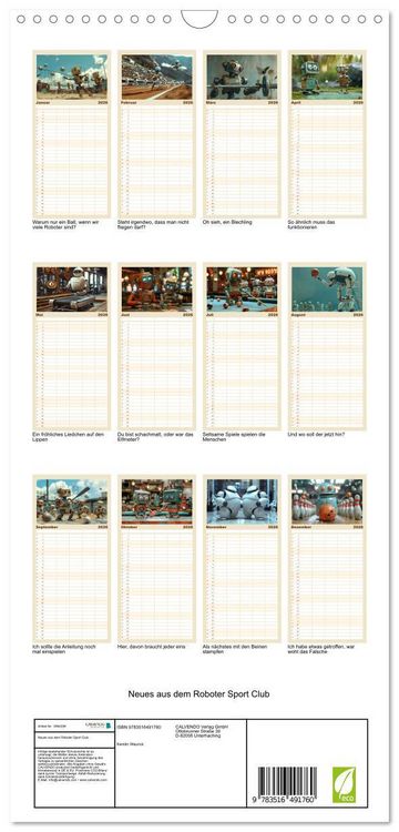 Produktbild: Familienplaner 2026 - Neues aus dem Roboter Sport Club mit 5 Spalten (Wandkalender, 21 x 45 cm) CALVENDO
