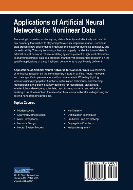 Produktbild: Applications of Artificial Neural Networks for Nonlinear Data