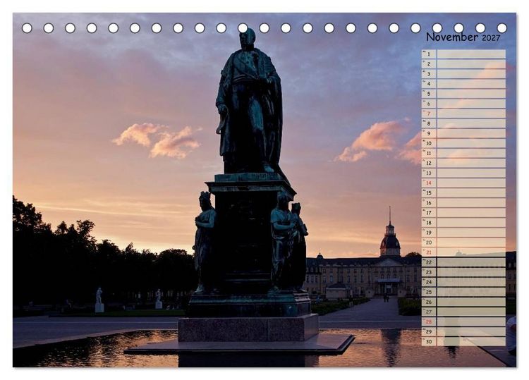 Produktbild: KARLSRUHE F&Uuml;R NACHTSCHW&Auml;RMER (Tischkalender 2027 DIN A5 quer), CALVENDO Monatskalender