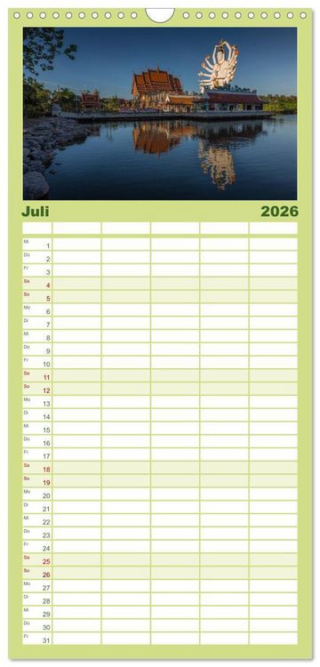 Produktbild: Familienplaner 2026 - Koh Samui mit 5 Spalten (Wandkalender, 21 x 45 cm) CALVENDO