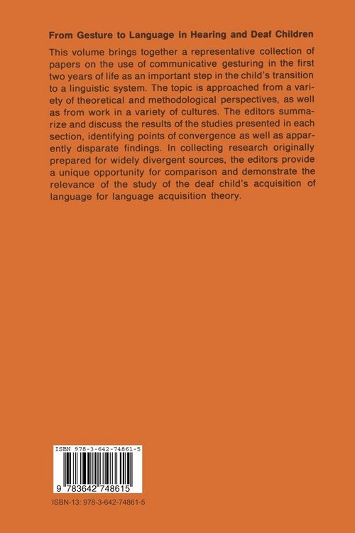 Produktbild: From Gesture to Language in Hearing and Deaf Children