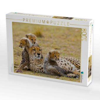 Produktbild: CALVENDO Puzzle Gepardenfamilie | 1000 Teile Lege-Gr&ouml;&szlig;e 64x48cm Foto-Puzzle f&uuml;r gl&uuml;ckliche Stunden