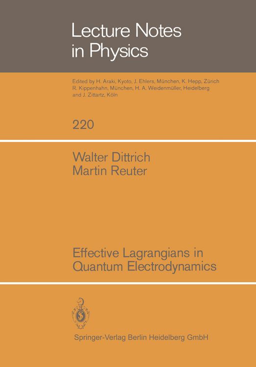 Produktbild: Effective Lagrangians in Quantum Electrodynamics