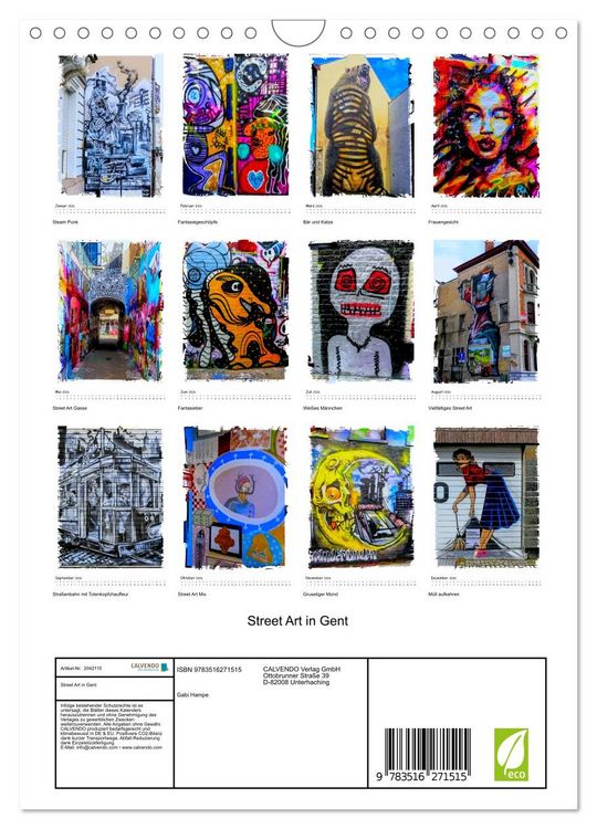 Produktbild: Street Art in Gent (Wandkalender 2026 DIN A4 hoch), CALVENDO Monatskalender