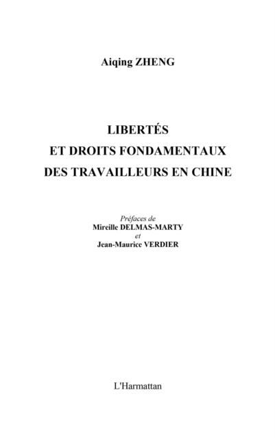 Produktbild: Liberte et droits fondamentaux des travailleurs en chine