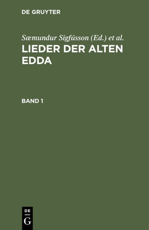 Produktbild: Lieder der alten Edda. Band 1
