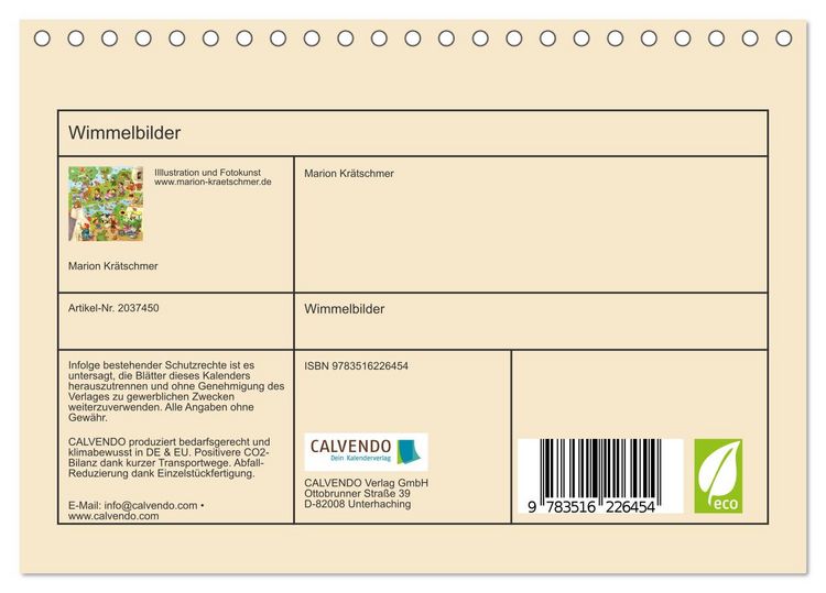 Produktbild: Wimmelbilder (Tischkalender 2026 DIN A5 quer), CALVENDO Monatskalender