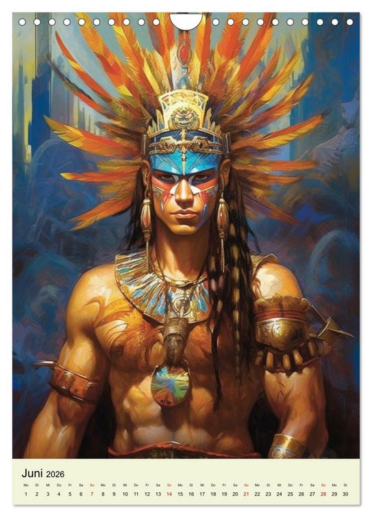 Produktbild: Fantasy-Azteken. Mesoamerikanische Krieger einer Hochkultur (Wandkalender 2026 DIN A4 hoch), CALVENDO Monatskalender