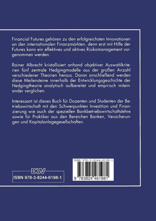 Produktbild: Die Hedgingeffektivit&auml;t von Aktienindexfutures