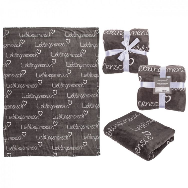 Produktbild: Graue Kuscheldecke, Lieblingsmensch,