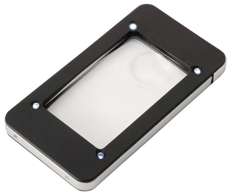 Produktbild: TOOLCRAFT TO-10283184 Handlupe mit LED-Beleuchtung Vergr&ouml;&szlig;erungsfaktor: 2 x, 4 x Linsengr&ouml;&szlig;e: (&Oslash;) 23 mm Schwarz
